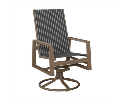 Vida High Back Padded Sling Swivel Rocker Dining Chair