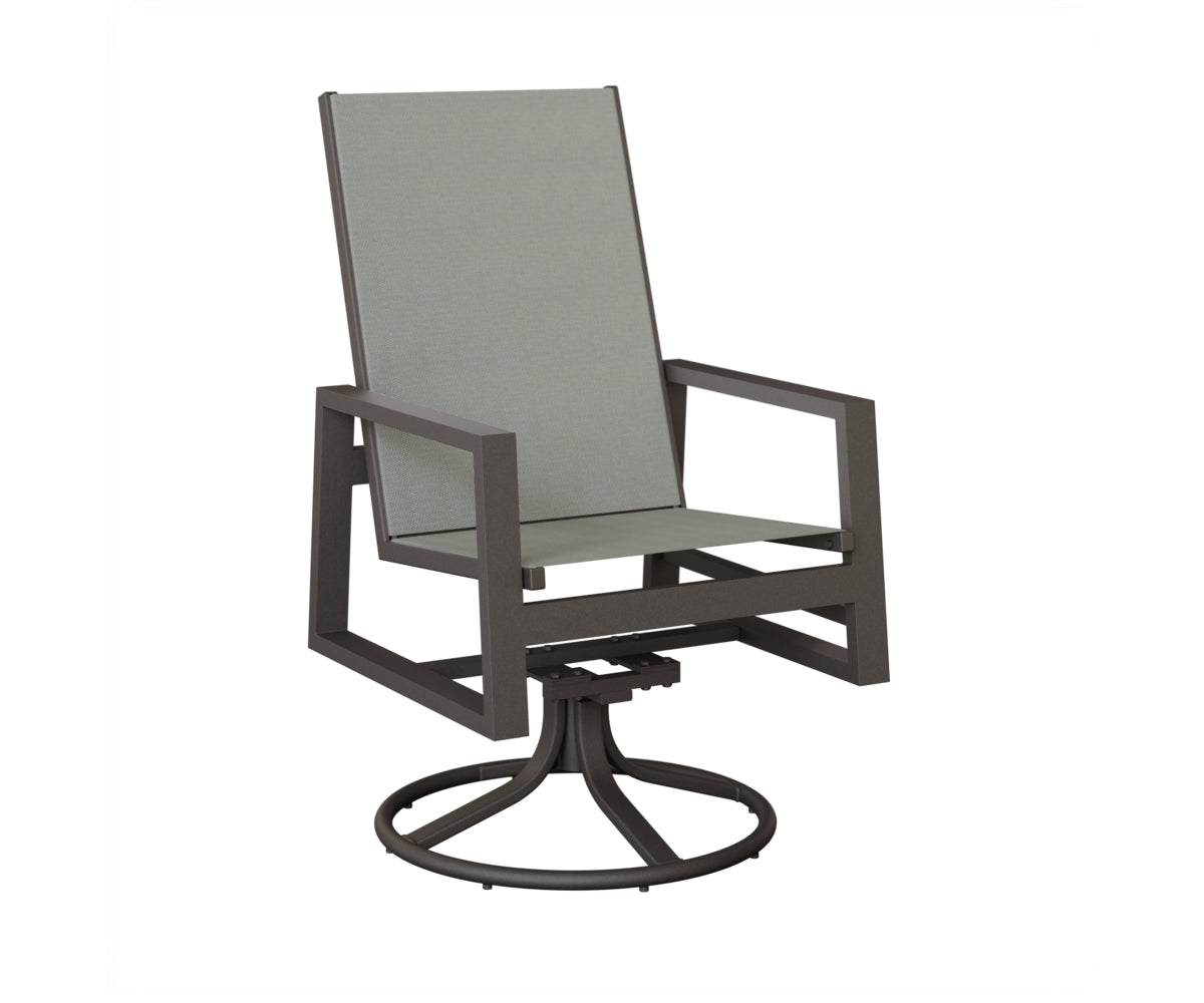 Vida High Back Padded Sling Swivel Rocker Dining Chair