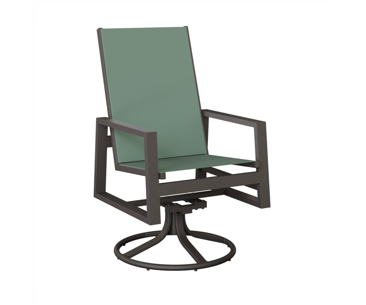 Vida High Back Padded Sling Swivel Rocker Dining Chair
