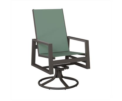 Vida High Back Padded Sling Swivel Rocker Dining Chair