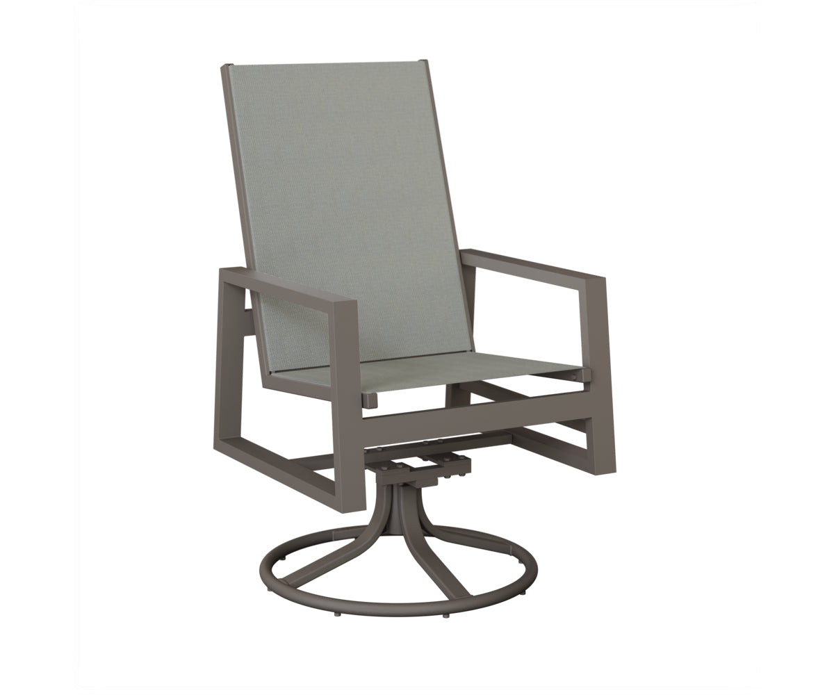 Vida High Back Padded Sling Swivel Rocker Dining Chair