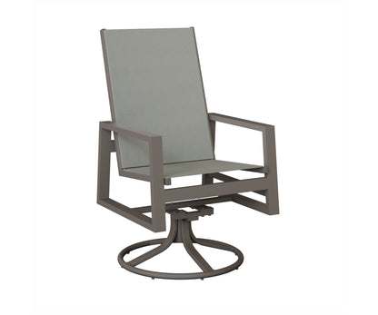 Vida High Back Padded Sling Swivel Rocker Dining Chair
