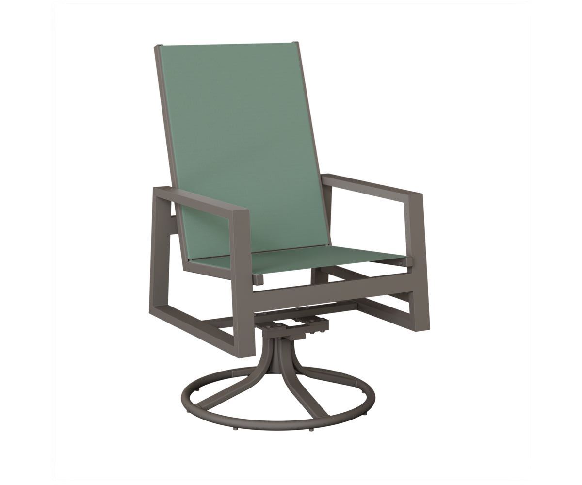 Vida High Back Padded Sling Swivel Rocker Dining Chair