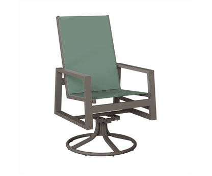 Vida High Back Padded Sling Swivel Rocker Dining Chair