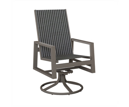 Vida High Back Padded Sling Swivel Rocker Dining Chair