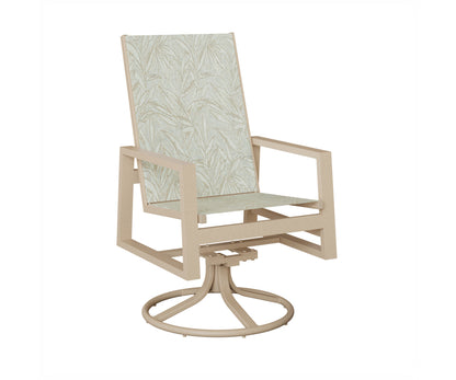 Vida High Back Padded Sling Swivel Rocker Dining Chair