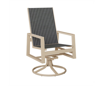 Vida High Back Padded Sling Swivel Rocker Dining Chair