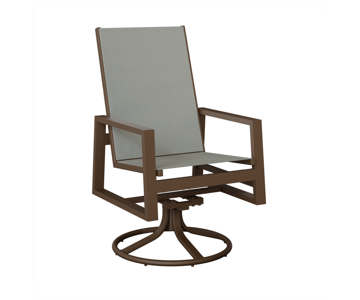 Vida High Back Padded Sling Swivel Rocker Dining Chair