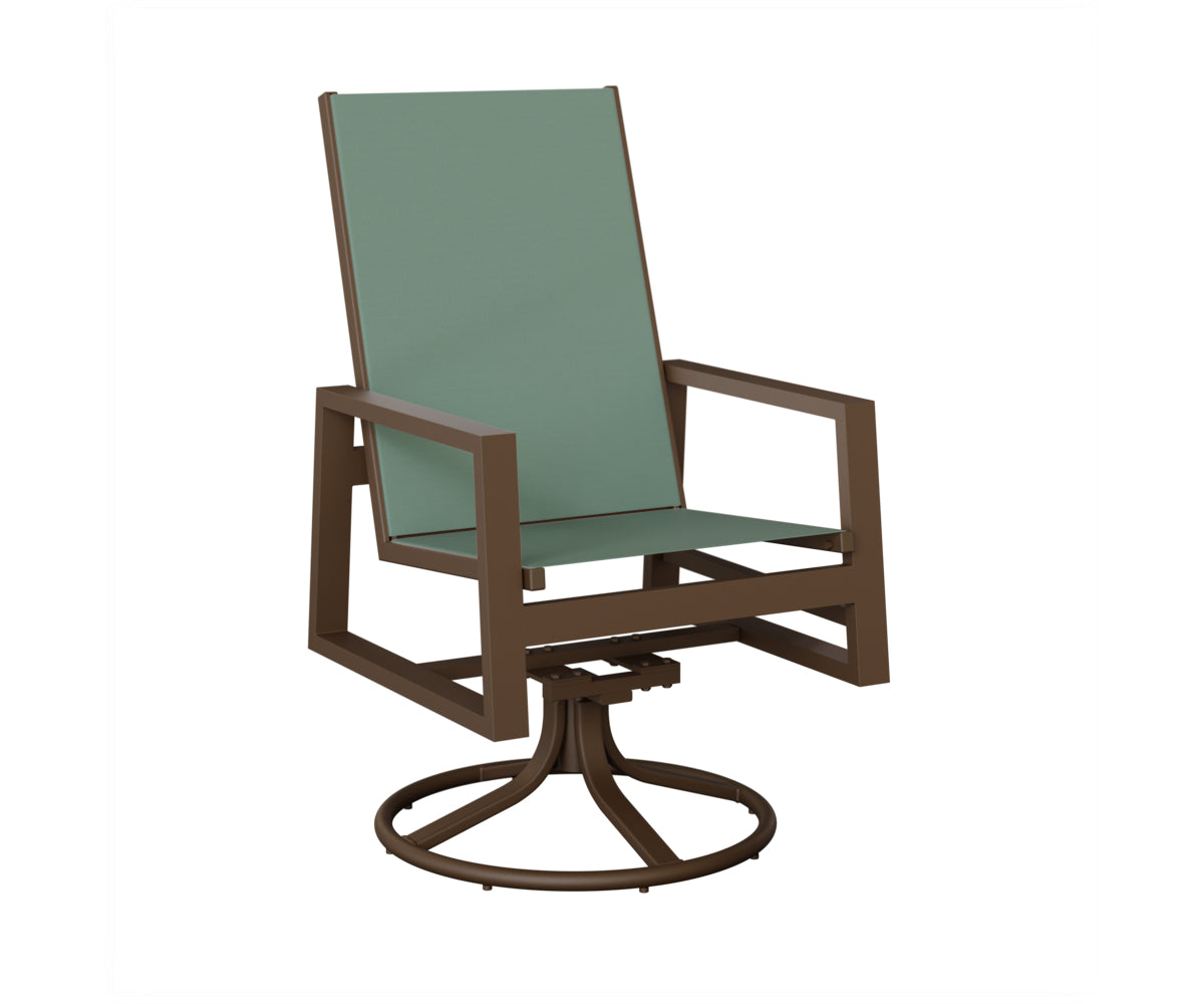 Vida High Back Padded Sling Swivel Rocker Dining Chair
