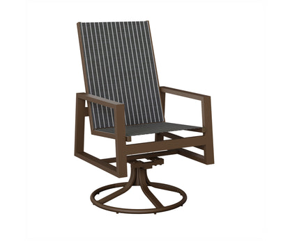 Vida High Back Padded Sling Swivel Rocker Dining Chair