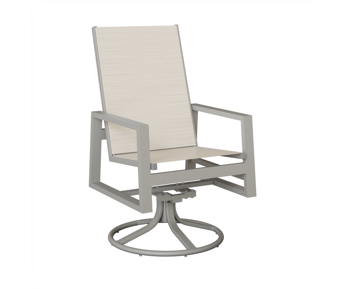 Vida High Back Padded Sling Swivel Rocker Dining Chair