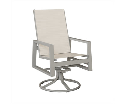 Vida High Back Padded Sling Swivel Rocker Dining Chair