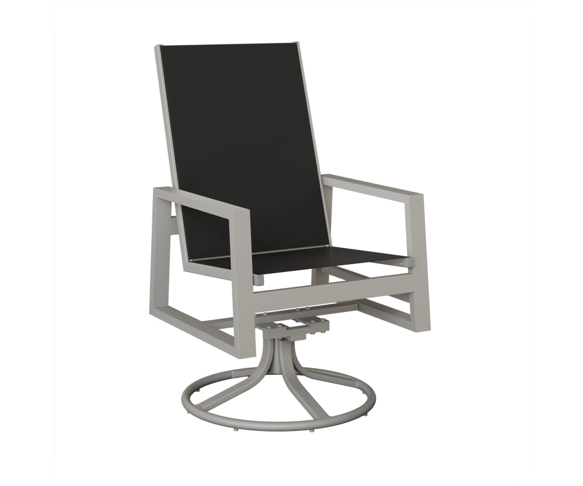 Vida High Back Padded Sling Swivel Rocker Dining Chair
