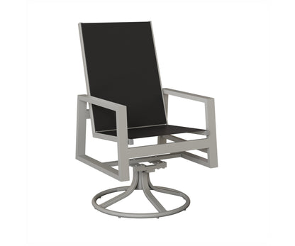 Vida High Back Padded Sling Swivel Rocker Dining Chair