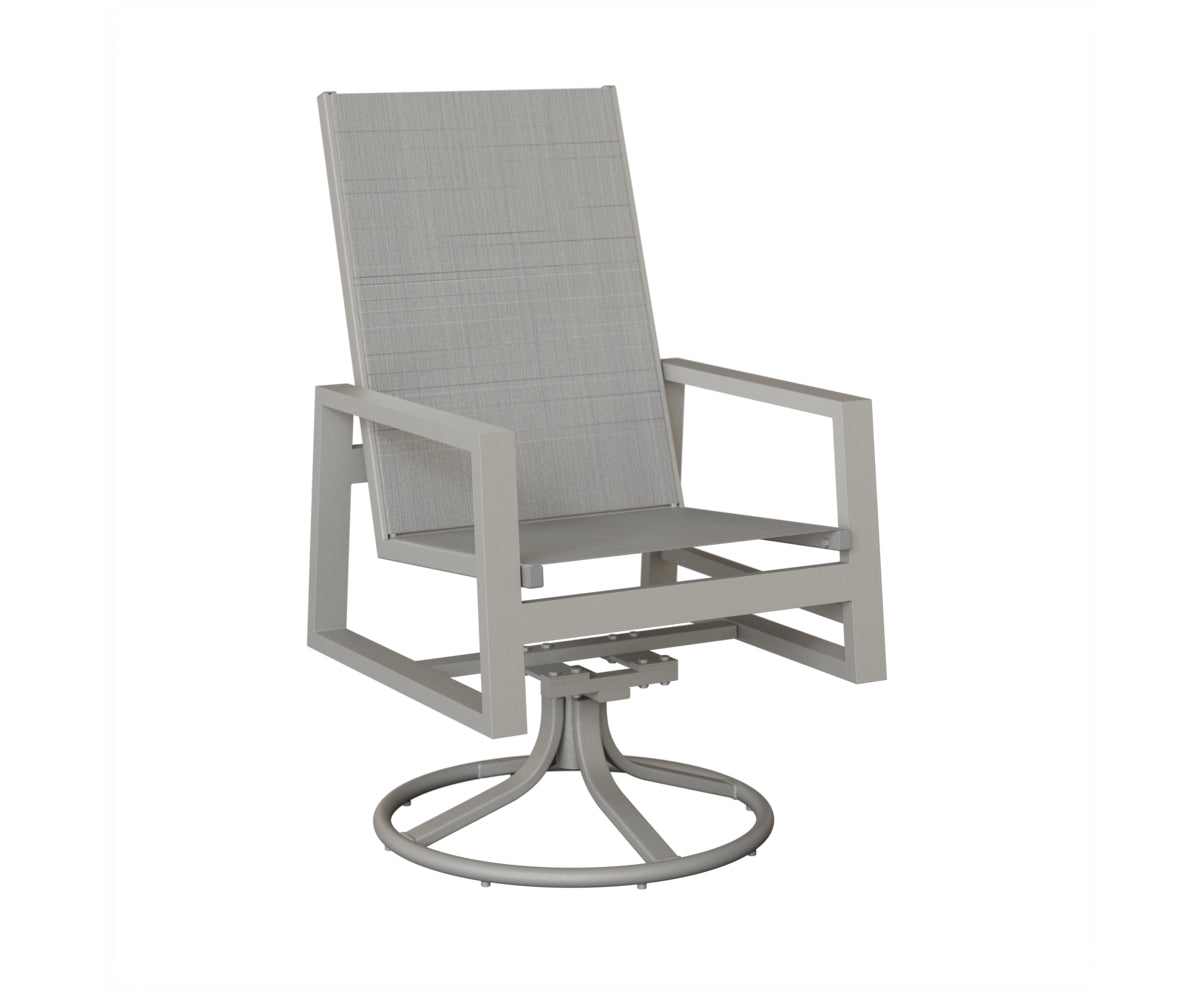 Vida High Back Padded Sling Swivel Rocker Dining Chair