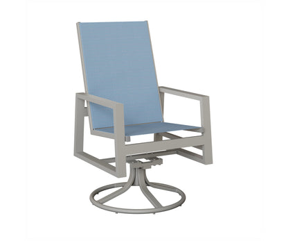 Vida High Back Padded Sling Swivel Rocker Dining Chair