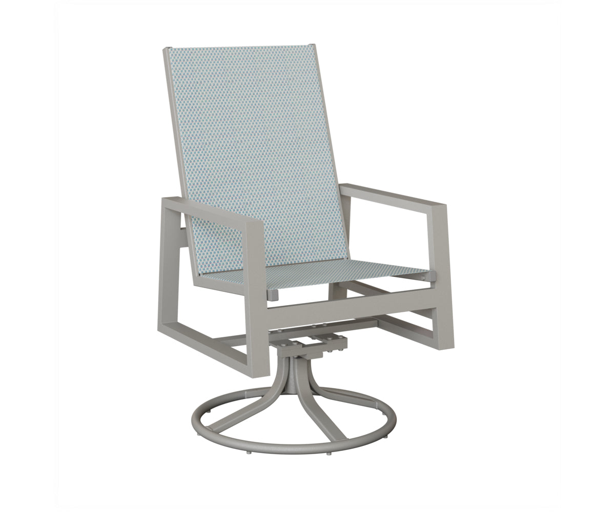 Vida High Back Padded Sling Swivel Rocker Dining Chair