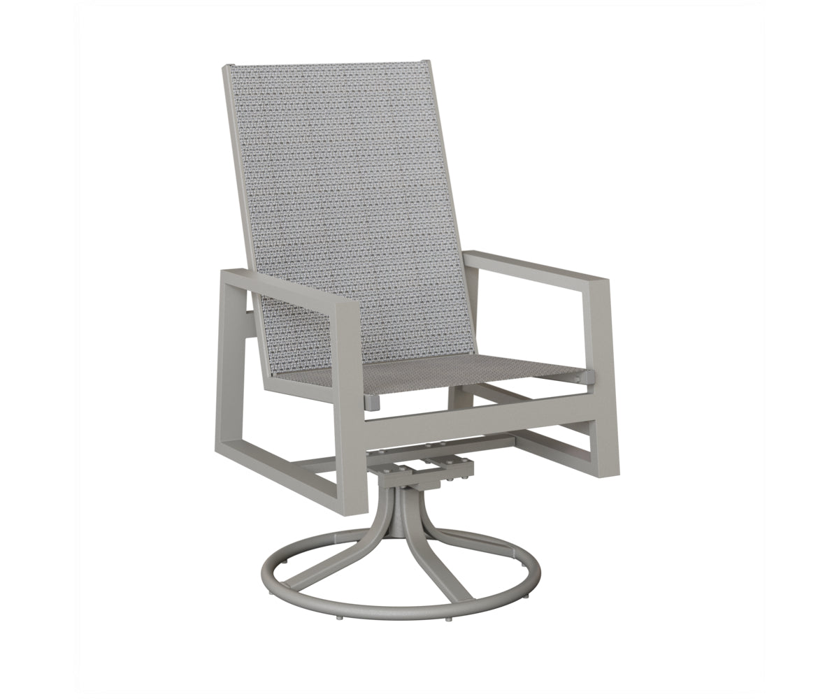 Vida High Back Padded Sling Swivel Rocker Dining Chair