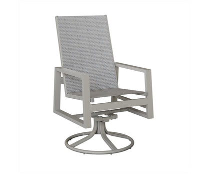 Vida High Back Padded Sling Swivel Rocker Dining Chair
