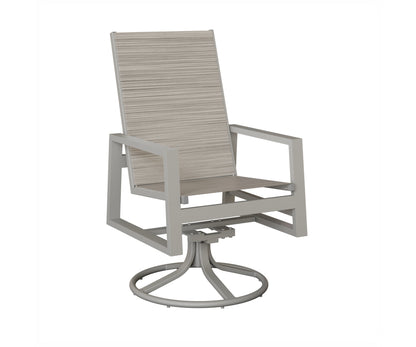 Vida High Back Padded Sling Swivel Rocker Dining Chair