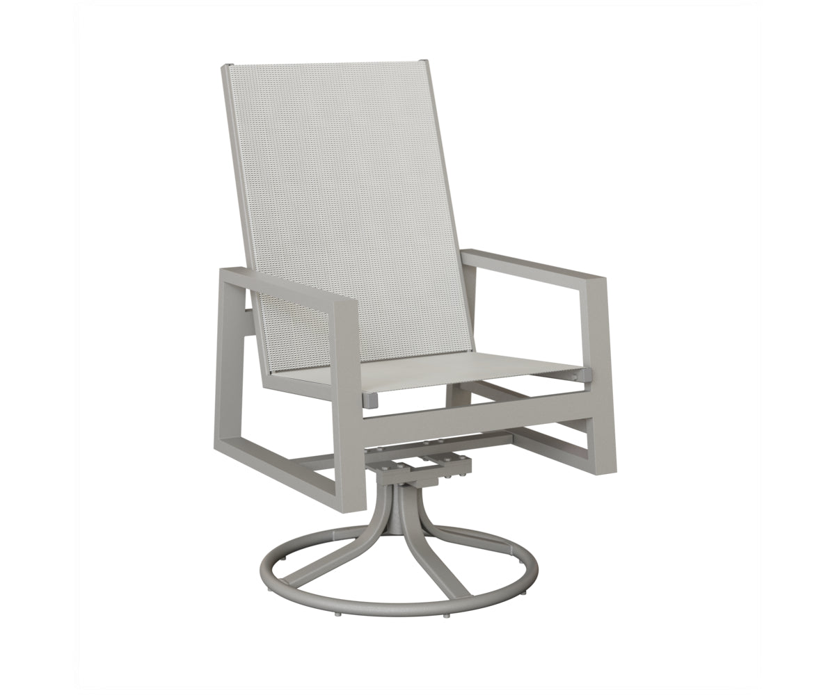 Vida High Back Padded Sling Swivel Rocker Dining Chair