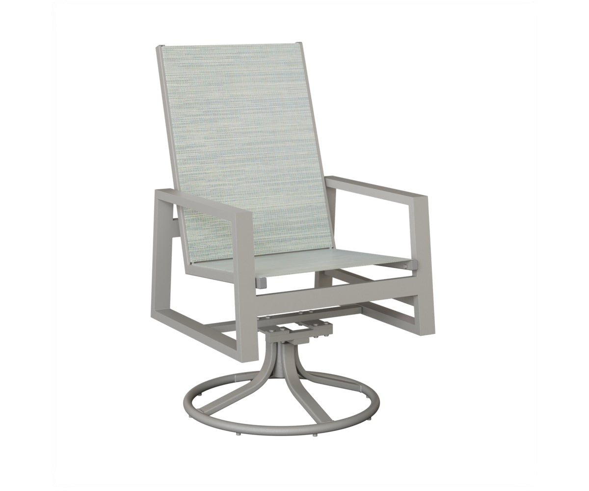 Vida High Back Padded Sling Swivel Rocker Dining Chair
