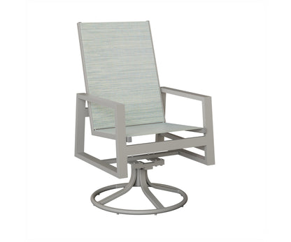 Vida High Back Padded Sling Swivel Rocker Dining Chair