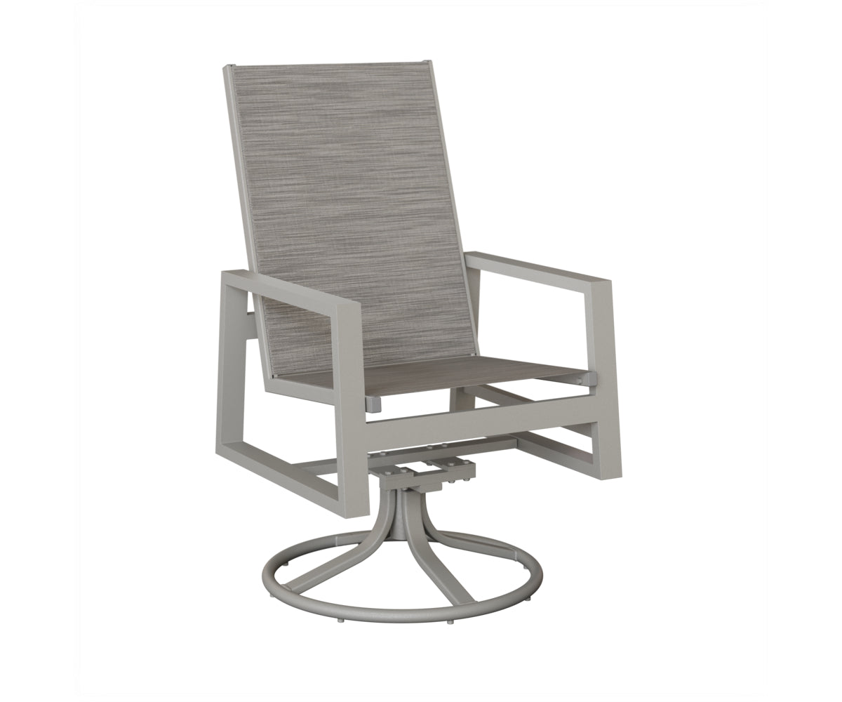 Vida High Back Padded Sling Swivel Rocker Dining Chair