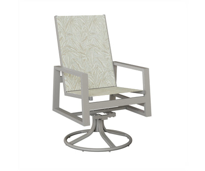 Vida High Back Padded Sling Swivel Rocker Dining Chair
