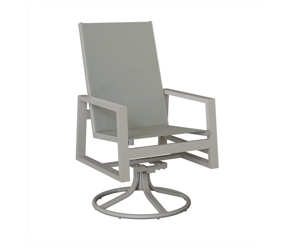 Vida High Back Padded Sling Swivel Rocker Dining Chair