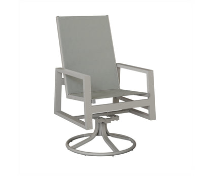 Vida High Back Padded Sling Swivel Rocker Dining Chair