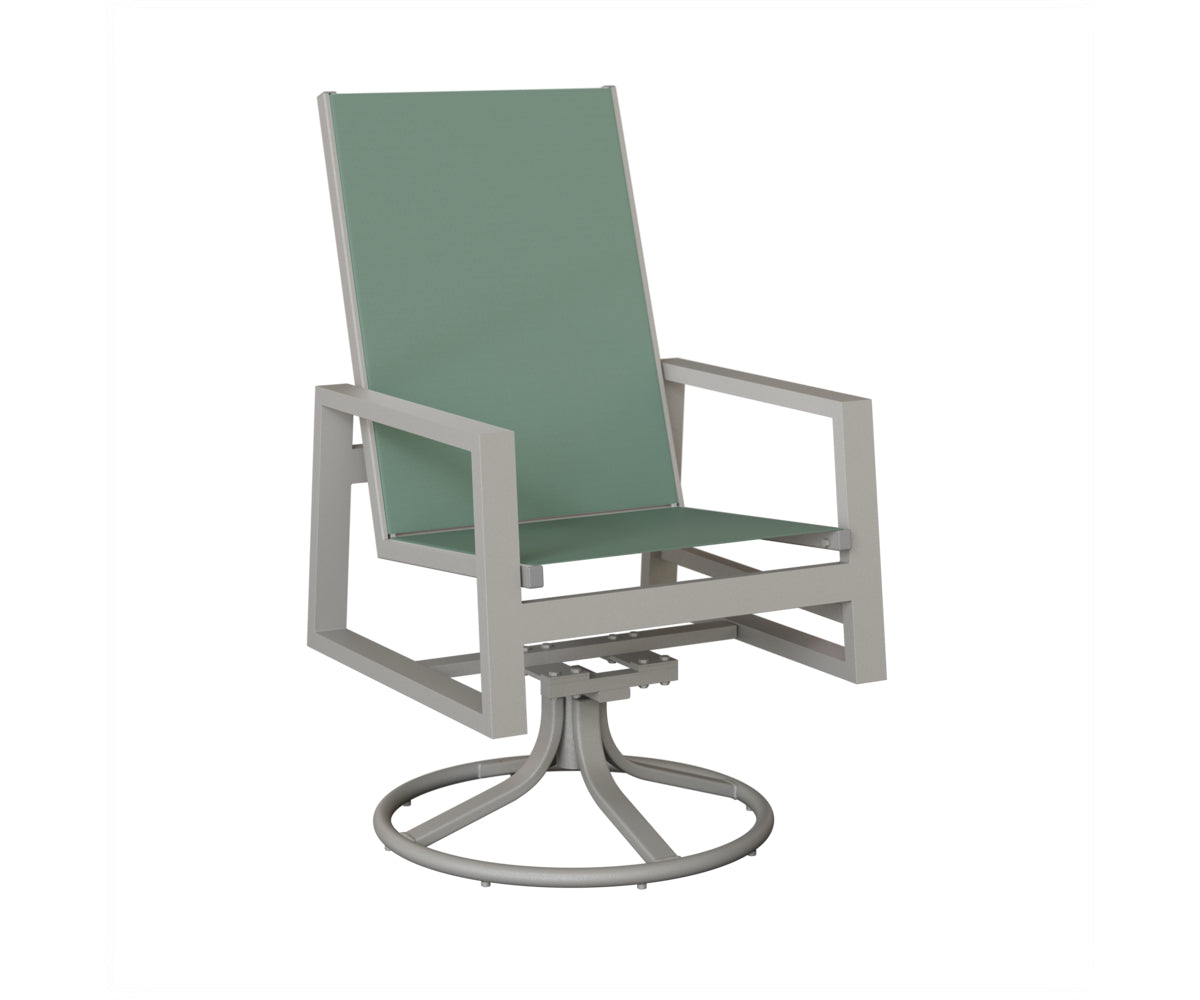 Vida High Back Padded Sling Swivel Rocker Dining Chair