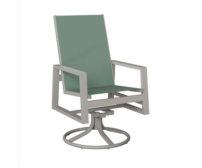 Vida High Back Padded Sling Swivel Rocker Dining Chair
