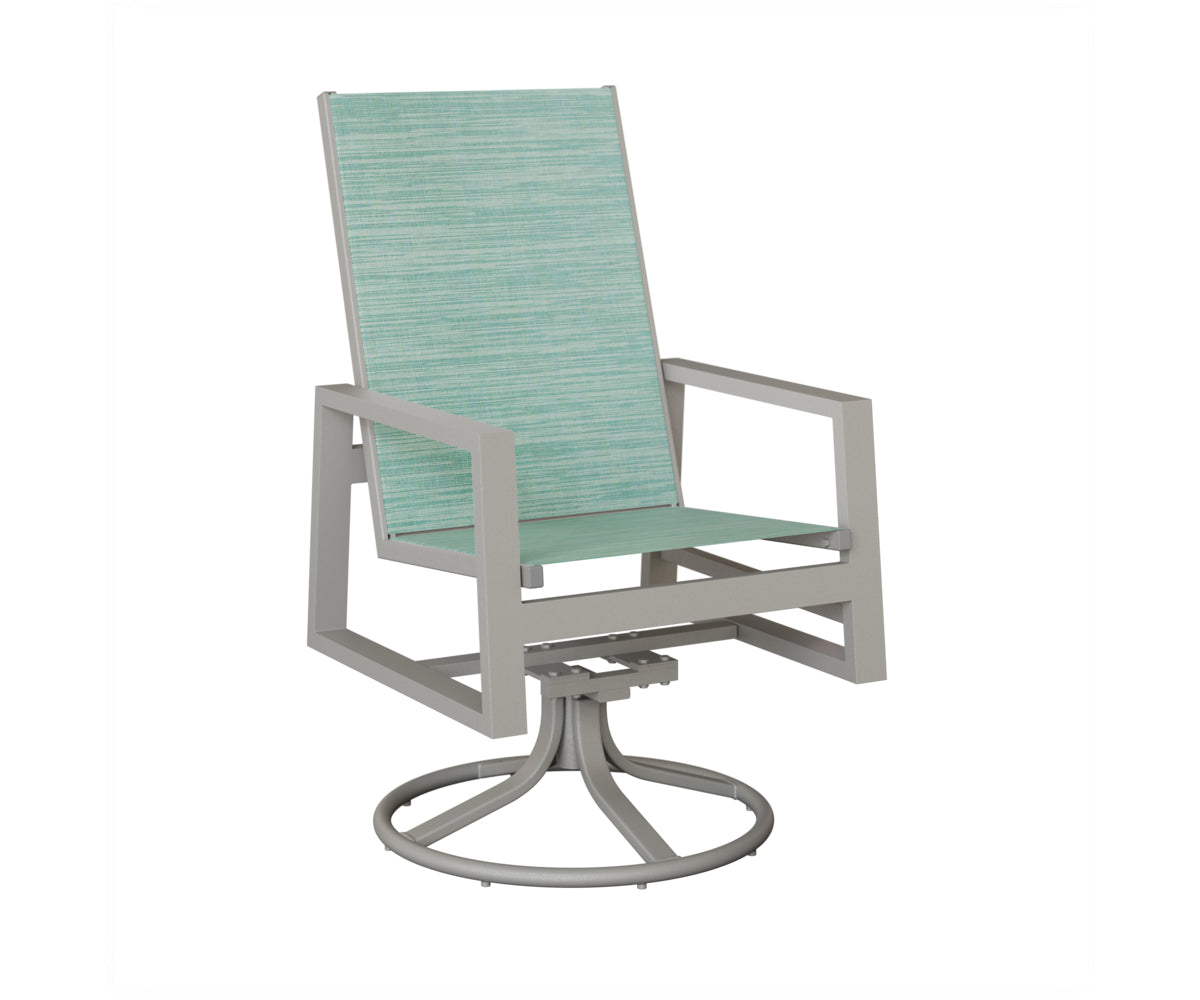 Vida High Back Padded Sling Swivel Rocker Dining Chair