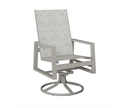 Vida High Back Padded Sling Swivel Rocker Dining Chair
