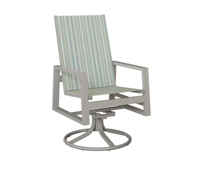 Vida High Back Padded Sling Swivel Rocker Dining Chair