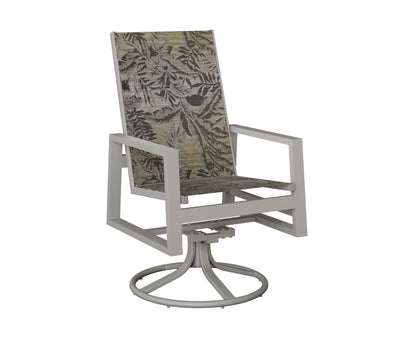 Vida High Back Padded Sling Swivel Rocker Dining Chair