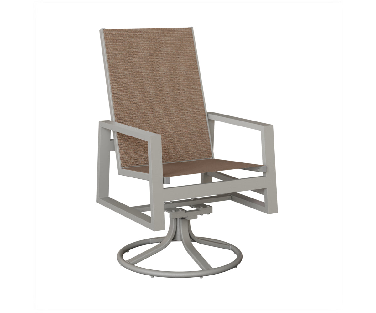 Vida High Back Padded Sling Swivel Rocker Dining Chair