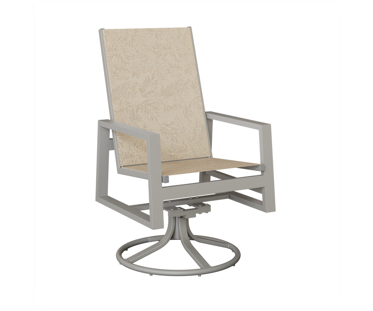 Vida High Back Padded Sling Swivel Rocker Dining Chair
