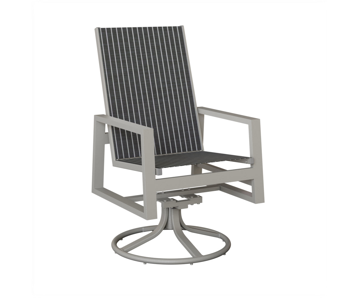 Vida High Back Padded Sling Swivel Rocker Dining Chair