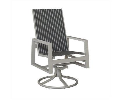 Vida High Back Padded Sling Swivel Rocker Dining Chair