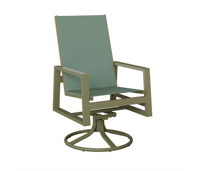 Vida High Back Padded Sling Swivel Rocker Dining Chair