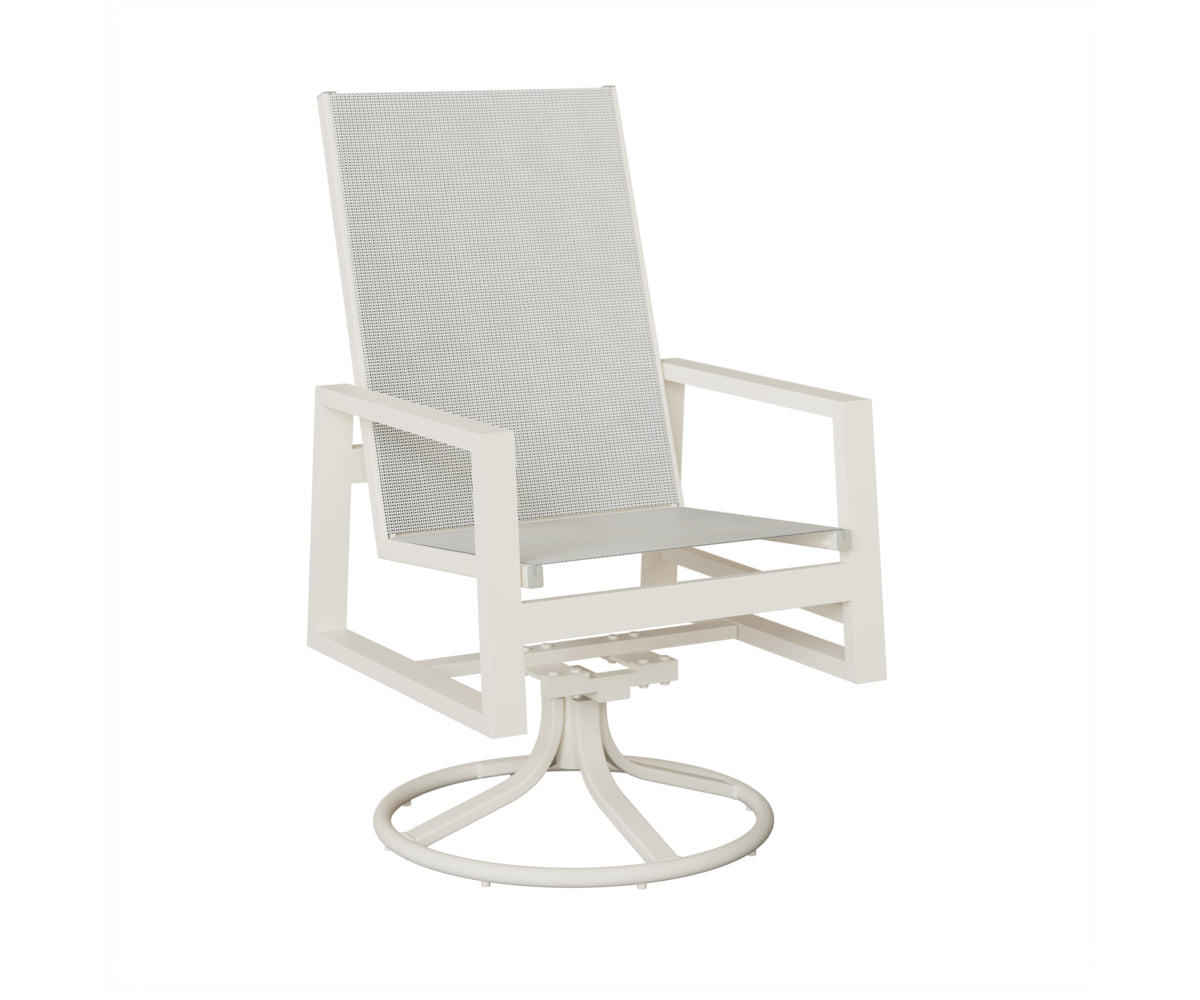 Vida High Back Padded Sling Swivel Rocker Dining Chair