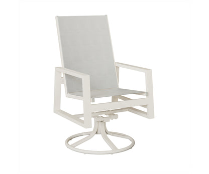 Vida High Back Padded Sling Swivel Rocker Dining Chair