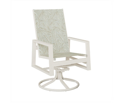 Vida High Back Padded Sling Swivel Rocker Dining Chair