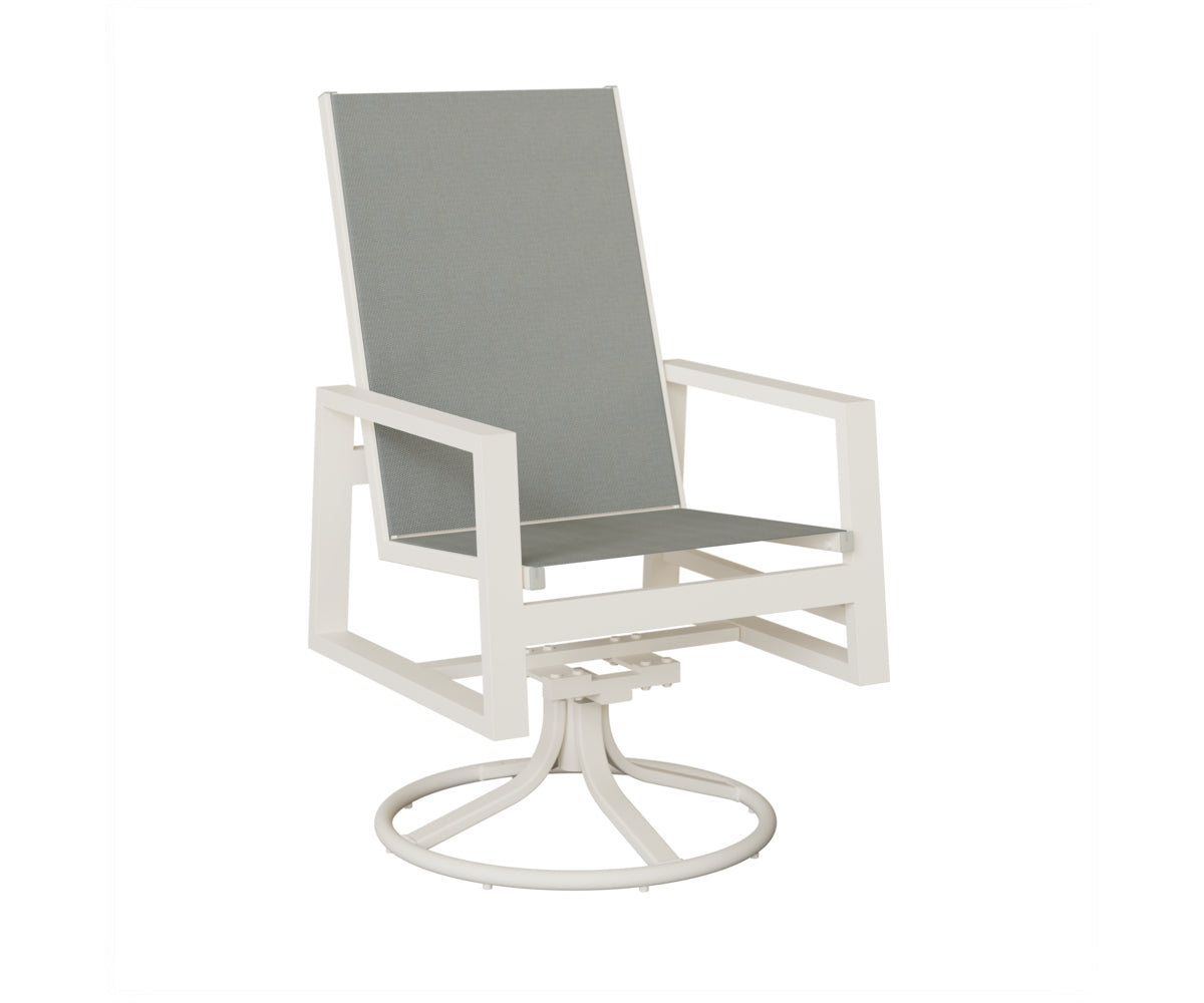 Vida High Back Padded Sling Swivel Rocker Dining Chair