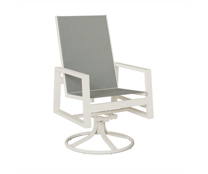 Vida High Back Padded Sling Swivel Rocker Dining Chair