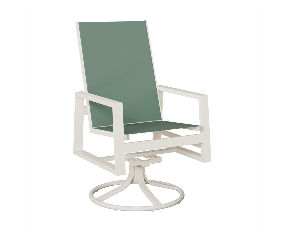 Vida High Back Padded Sling Swivel Rocker Dining Chair