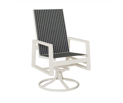 Vida High Back Padded Sling Swivel Rocker Dining Chair