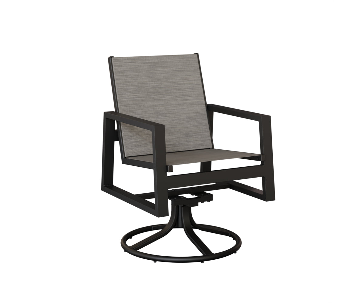 Vida Padded Sling Swivel Rocker Dining Chair